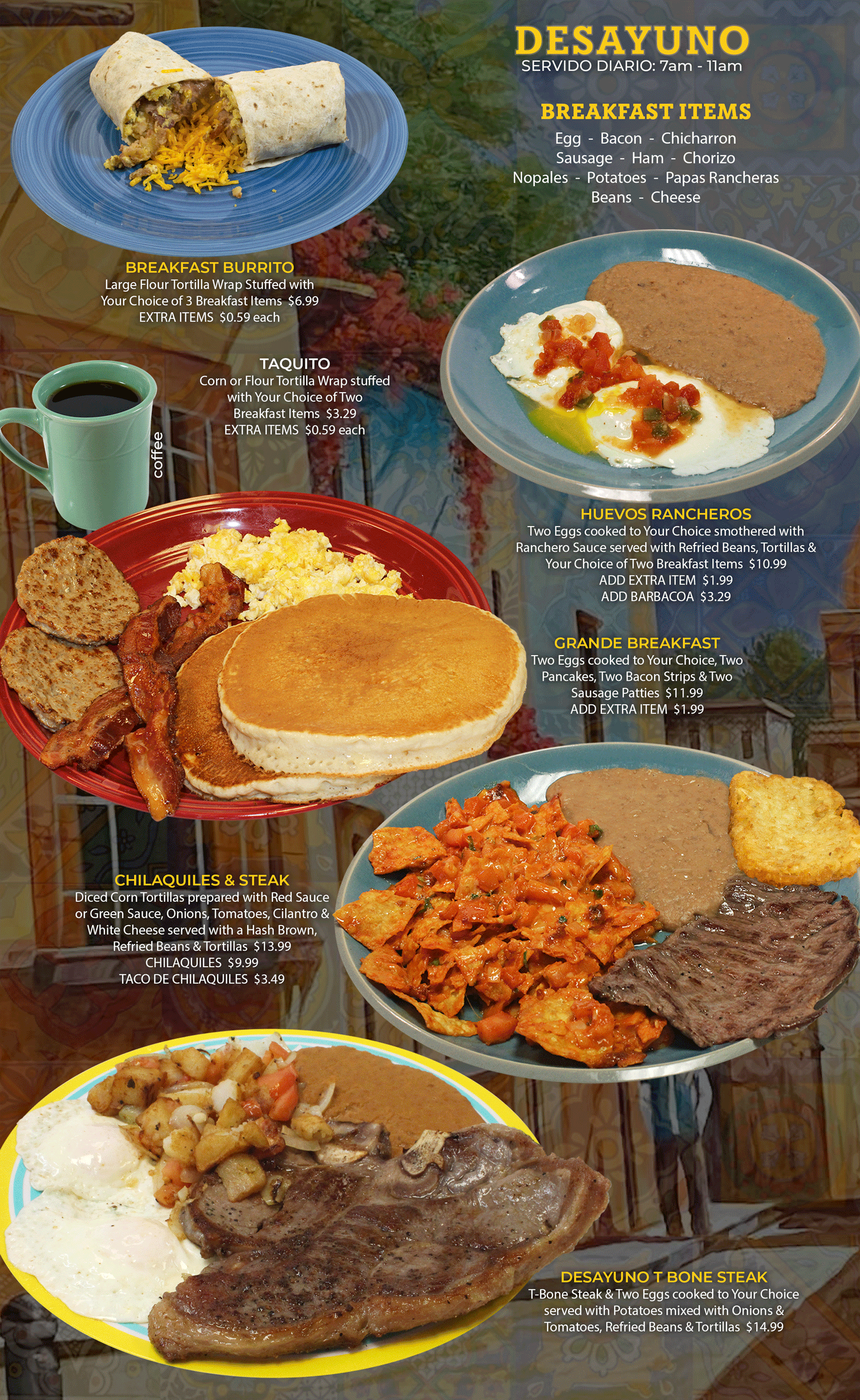 Taqueria Jalisco menu — page 1